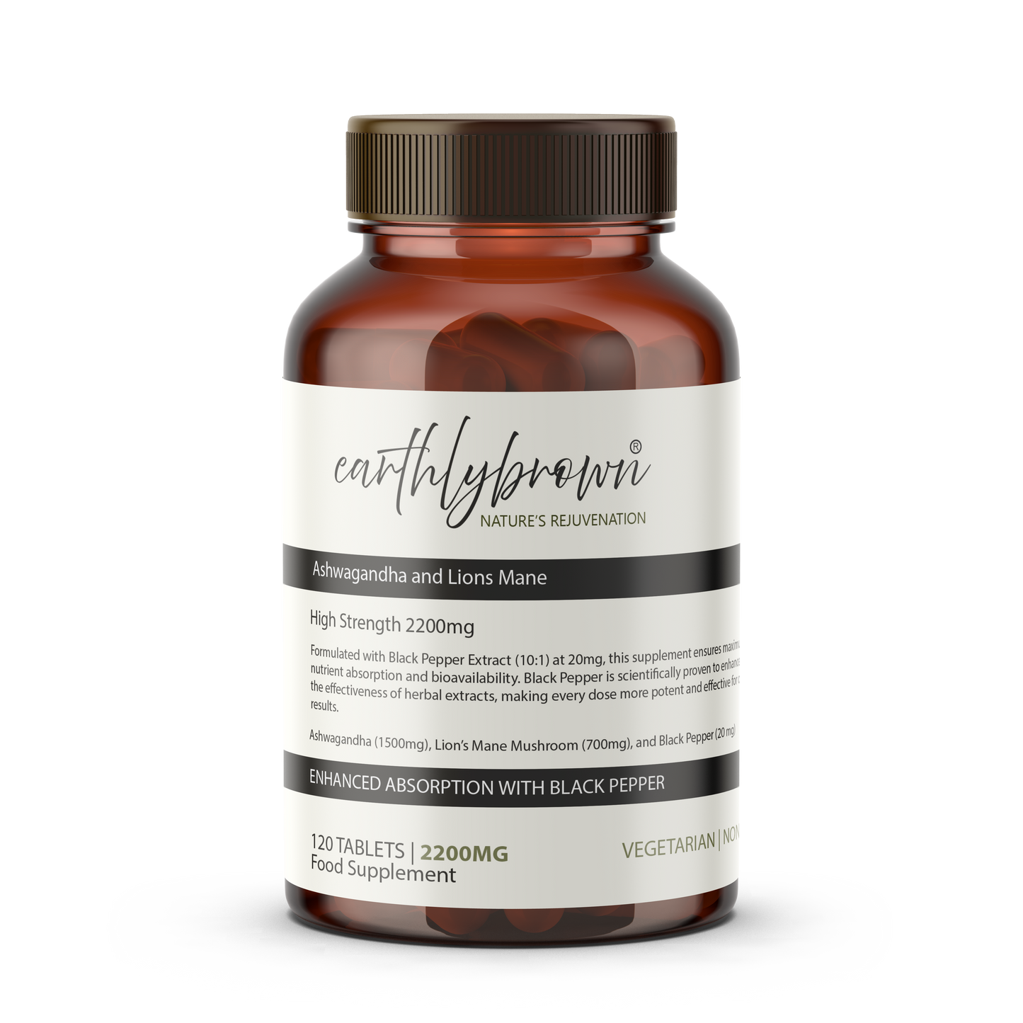 Ashwagandha and Lions Mane - 120 High Strength Tablets